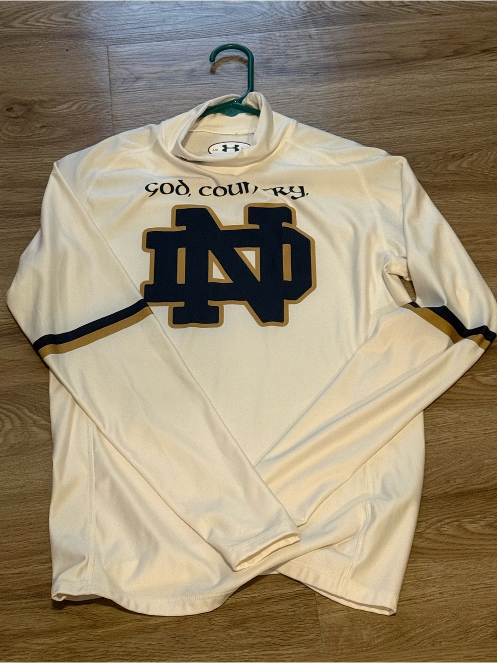 Team Issued Notre Dame Under Armour Compression Long Sleeve Shirt